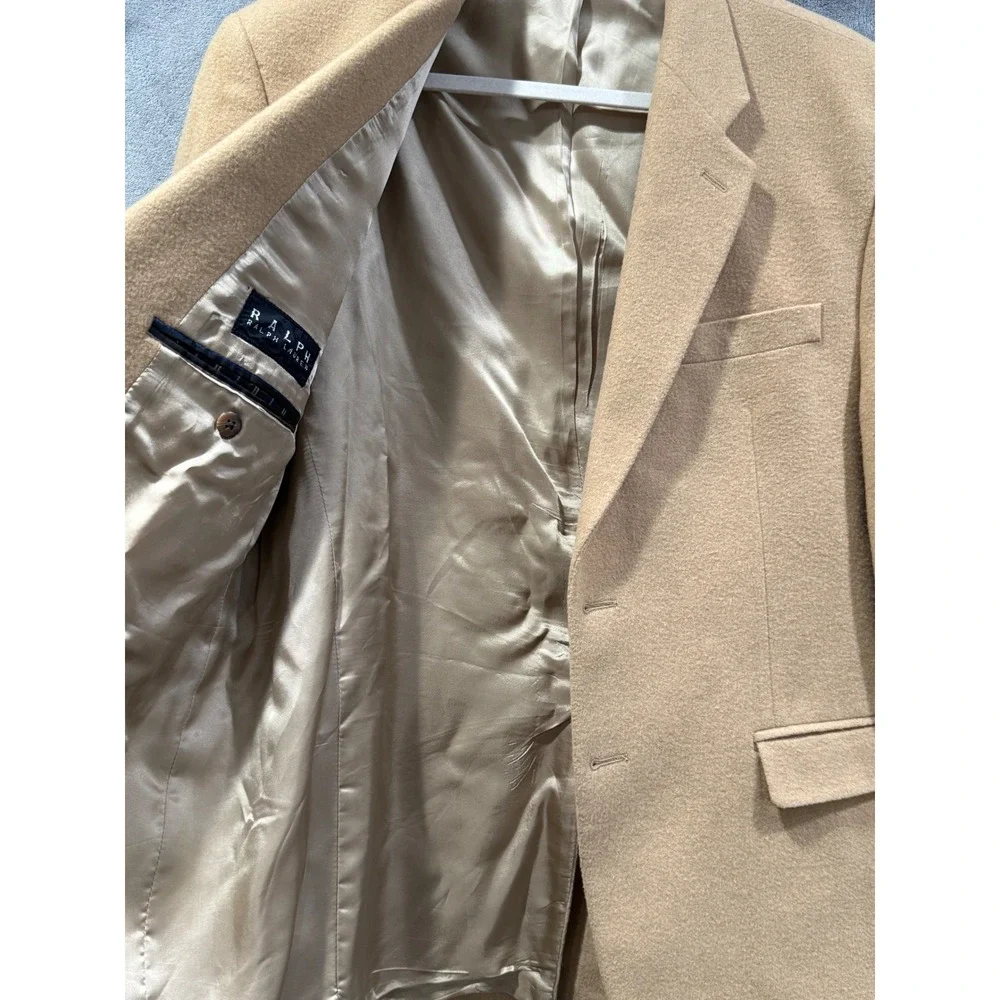 Ralph Lauren 100% Camel Hair Blazer Tan Sport Coat Mens 41R Lora Piana VTG